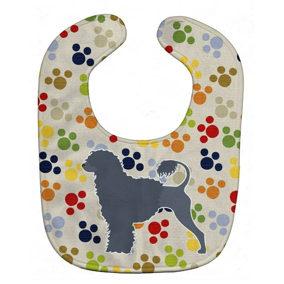 Portuguese Water Dog Pawprints Baby Bib