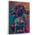 thumbnail image 1 of Portuguese Water Dog Riding a motorcycle Poster Unframe, Portuguese Water Dog Canvas Frame Ready to Hang - Modern Bathroom Decor - Dog Breed Poster, 1 of 6