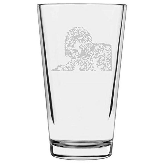 Portuguese Water Dog Themed Etched All Purpose 16oz Libbey Pint Glass