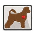 thumbnail image 1 of Portuguese Water Dog with Heart Applique Multi-Color Embroidered Iron-On Patch - 3.5 Inch Large, 1 of 5
