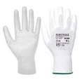 thumbnail image 1 of Portwest A120 Work Gloves PU Palm Dipped Abrasion and Tear Resistant White, Large, 1 of 3