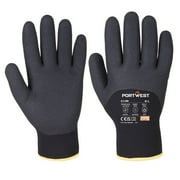 Portwest A146 Cold Protection Nitrile Work Gloves - Arctic Winter Gloves Black, Large
