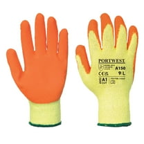 Portwest A150 Latex Grip Work Gloves - Palm Dipped Orange, Medium