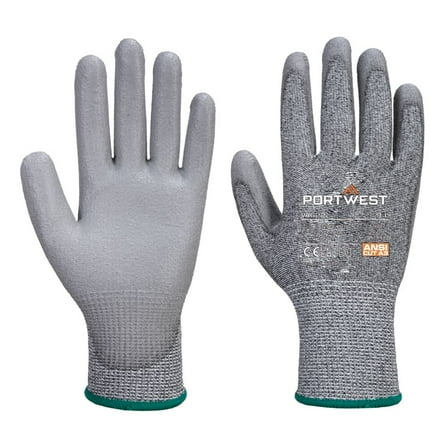Portwest A622 Cut Resistant Work Gloves PU Palm Gloves Gray, Small
