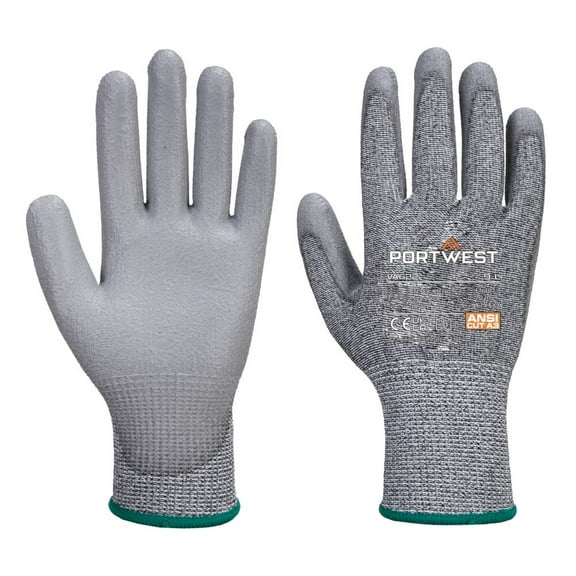 Portwest A622 Cut Resistant Work Gloves PU Palm Gloves Gray, XX-Large