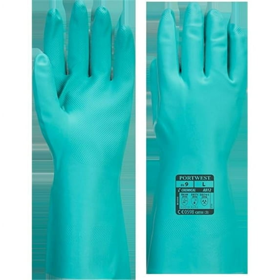 Portwest A812 Lightweight Nitrosafe Plus Chemical Gauntlet Green, X-Large