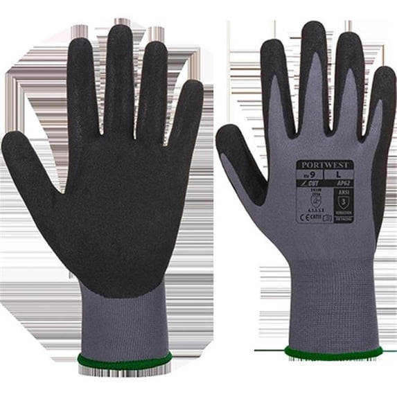 Portwest AP62 Dermiflex Aqua Glove Grey/Black, XX-Large