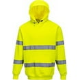 thumbnail image 1 of Portwest B304 High Visibility Reflective Hooded Sweatshirt Yellow, X-Large, 1 of 3