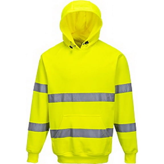 Portwest B304 High Visibility Reflective Hooded Sweatshirt Yellow, X-Large