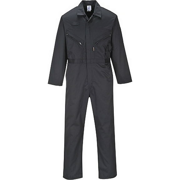 Portwest C813 Men's Liverpool Lightweight Safety Coverall Black, Small