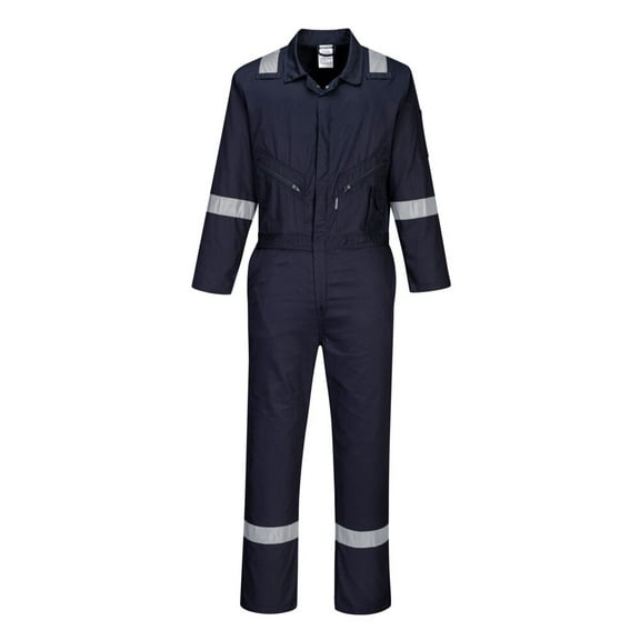 Portwest C814 Iona Lightweight Reflective Cotton Coverall Navy, 3X-Large