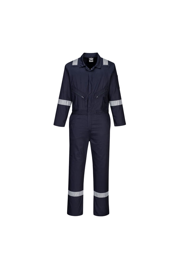 C814 Iona Lightweight Reflective Cotton Coverall Navy, 6X-Large