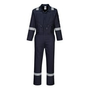Portwest C814 Iona Lightweight Reflective Cotton Coverall Navy, X-Large