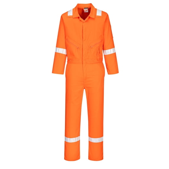 Portwest C814 Iona Lightweight Reflective Cotton Coverall Orange, Small