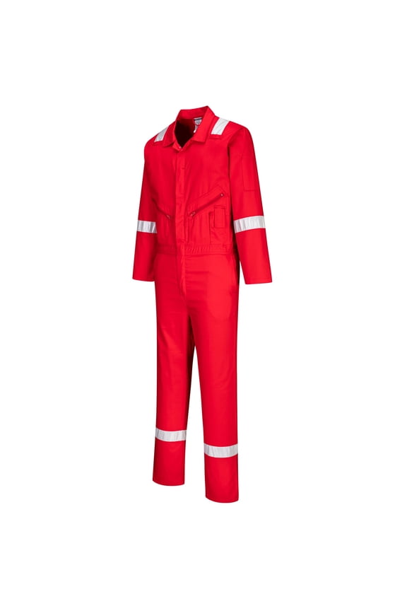C814 Iona Lightweight Reflective Cotton Coverall Red, 3X-Large
