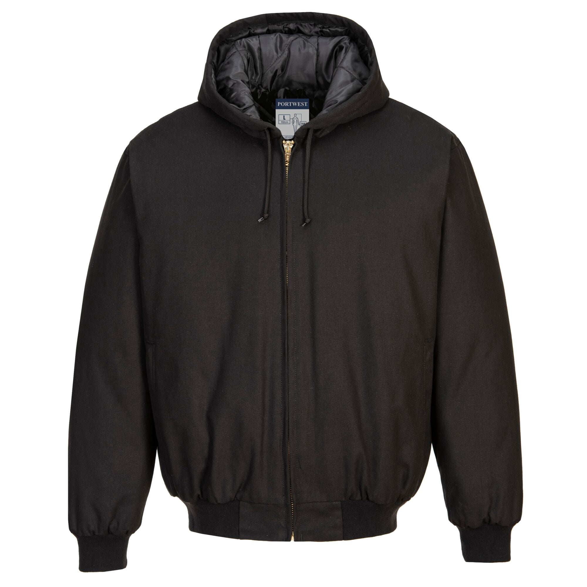 Portwest DC801 Duck Quilt Lined Hooded Jacket Heavy Duty Cotton Work ...