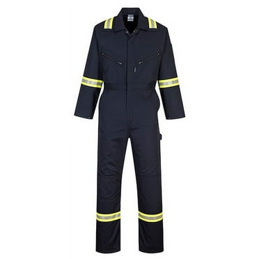 Portwest F128 Mens Modern Reflective Iona Extra Work Coverall Navy, 4X-Large