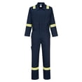thumbnail image 1 of Portwest F129 Mens Modern Reflective Iona Extra Cotton Work Coverall Navy, Large, 1 of 4