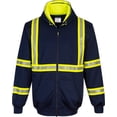 thumbnail image 1 of Portwest F130 Mens Modern Reflective Iona Extra Safety Work Hoodie Navy, Large, 1 of 1