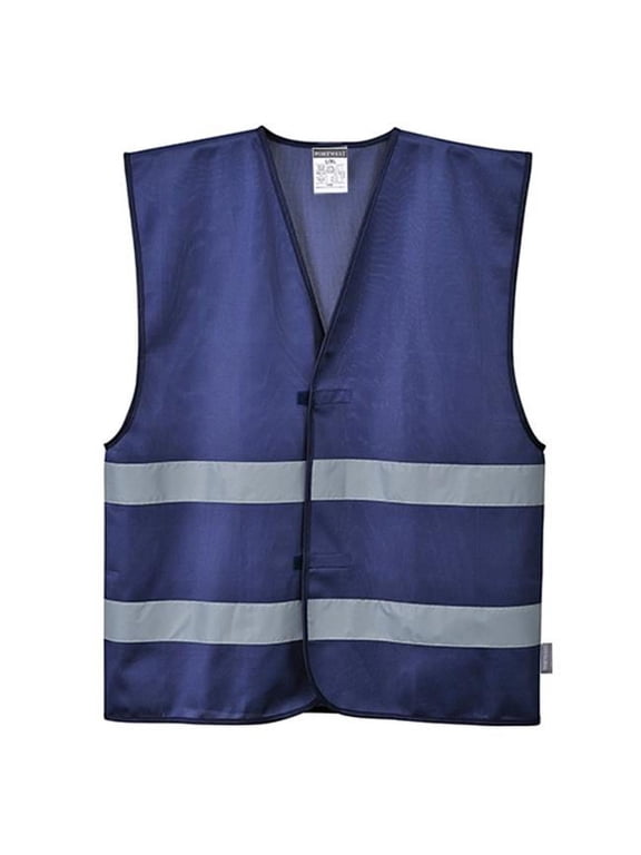 F474 Mens Reflective Iona Safety Vest Bottle Navy, XX/3X
