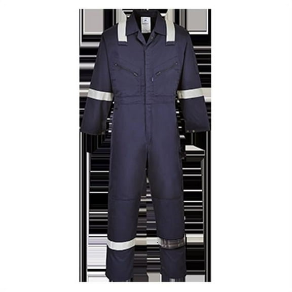 Portwest F813 Mens Relective Iona Polycotton Safety Coverall Navy, 3X-Large