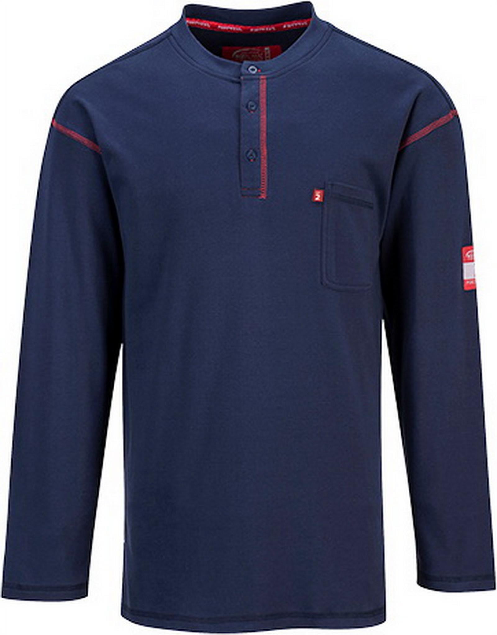 Portwest FR02 Mens Bizflame Flame Resistant Henley Long Sleeves Work ...