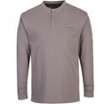 thumbnail image 1 of Portwest FR32 Mens Flame Resistant Antistatic Henley Work Sweatshirt Gray, 2X-Large, 1 of 2