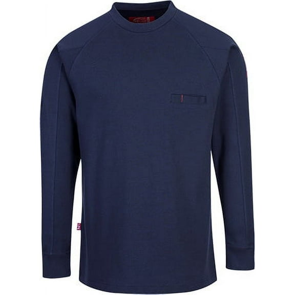 Portwest FR33 Mens Flame Resistant Antistatic Crew Neck Work Sweatshirt Navy, Large