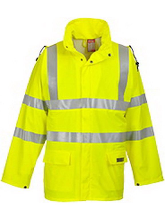 FR41 Mens Lightweight Waterproof Sealtex Flame FR Hi-Vis Jacket Yellow, 2X-Large