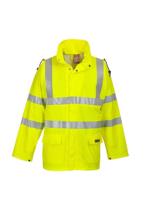 FR41 Mens Lightweight Waterproof Sealtex Flame FR Hi-Vis Jacket Yellow, Small