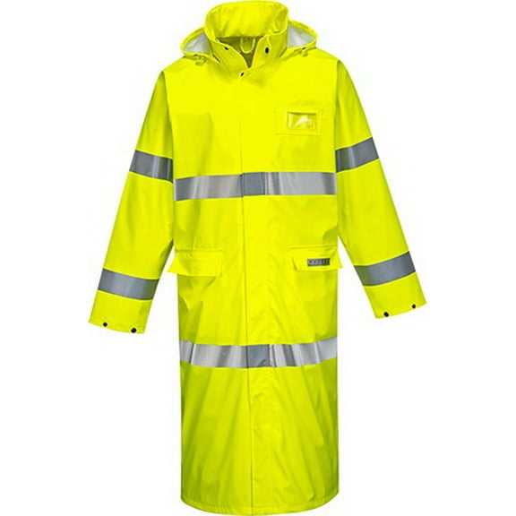 Portwest FR44 Mens Lightweight Waterproof Sealtex Flame FR Hi-Vis Coat 50" Yellow, 6X-Large