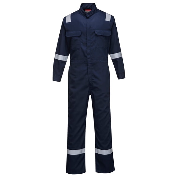 Portwest FR94 Men's FR Coverall, Lightweight Flame Resistant Bizflame 88/12 Iona Protective Workwear Navy, Large