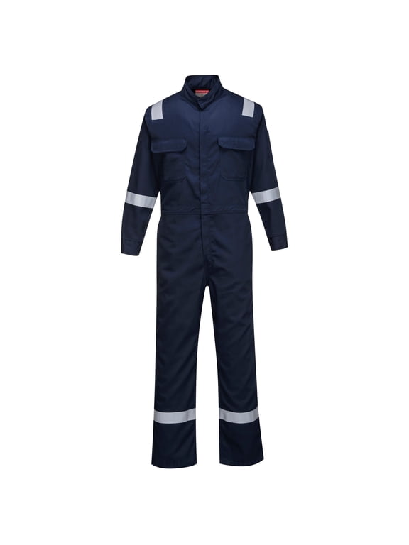 FR94 Men's FR Coverall, Lightweight Flame Resistant Bizflame 88/12 Iona Protective Workwear Navy, Large
