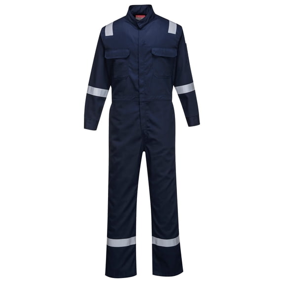 Portwest FR94 Men's FR Coverall, Lightweight Flame Resistant Bizflame 88/12 Iona Protective Workwear Navy Tall, Medium
