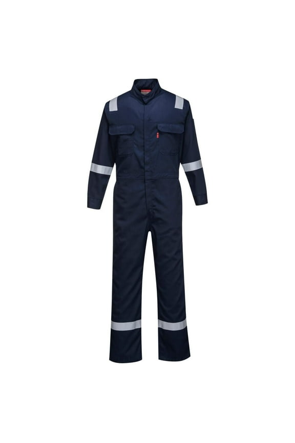 FR94 Men's FR Coverall, Lightweight Flame Resistant Bizflame 88/12 Iona Protective Workwear Navy Tall, X-Large