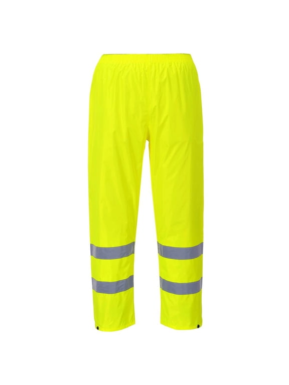 H441 Waterproof Hi Vis Reflective Safety Rain Pants Yellow, 4X-Large