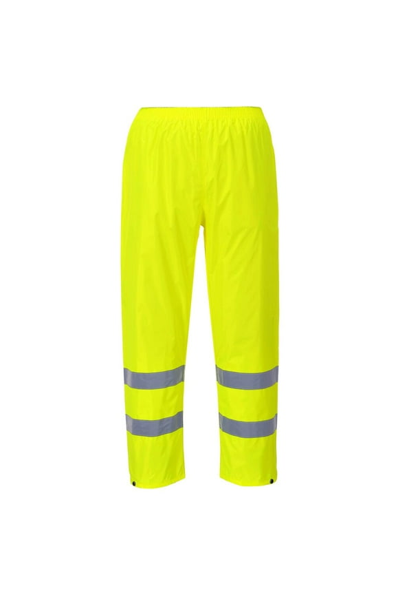 H441 Waterproof Hi Vis Reflective Safety Rain Pants Yellow, X-Small