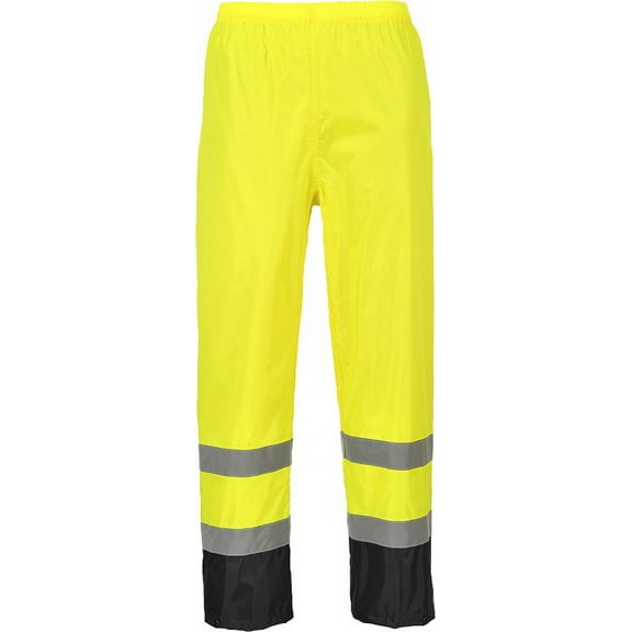 Portwest H444 Lightweight Waterpoof Hi Vis Classic Contrast Rain Pants Yellow/Black, 5X-Large