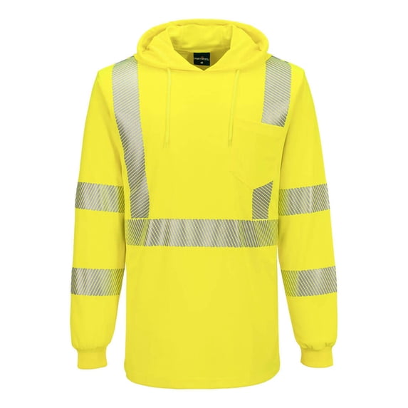 Portwest Hi-Vis Breathable Lightweight Hooded T-Shirt L042
