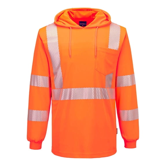 Portwest Hi-Vis Breathable Lightweight Hooded T-Shirt L042