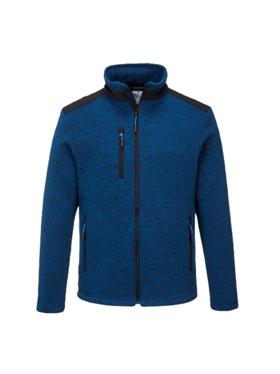 Portwest T830 KX3 Performance Fleece Men’s Work Jacket Soft Knit Fabric With Reinforced Panels For Durable Everyday Wear, Persian Blue, L