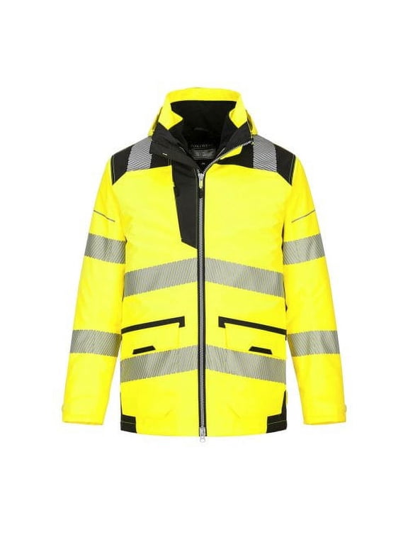PW367 Multi Functional Waterproof PW3 Hi-Vis 5-in-1 Jacket Yellow/Black, Medium