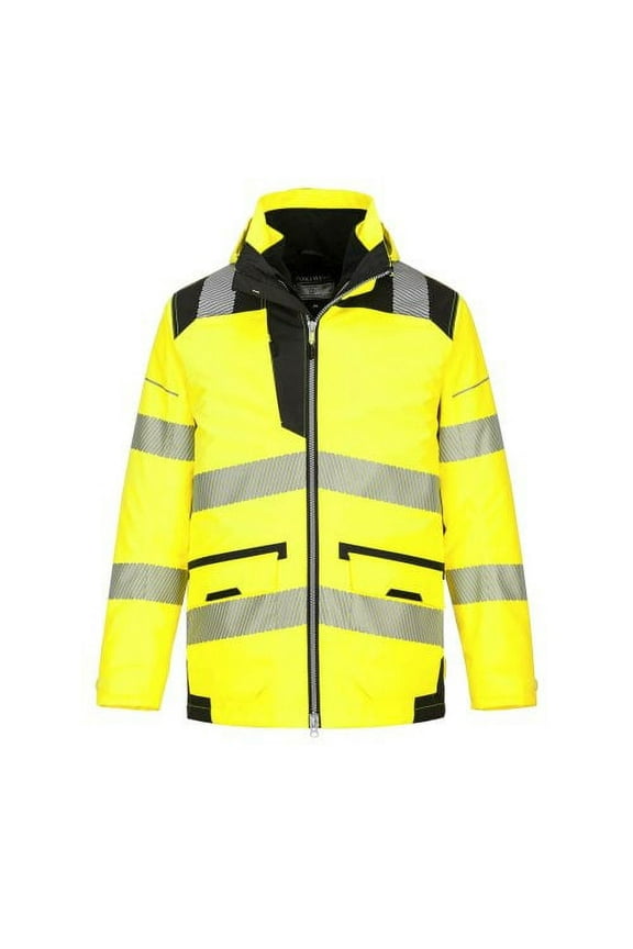 PW367 Multi Functional Waterproof PW3 Hi-Vis 5-in-1 Jacket Yellow/Black, Medium