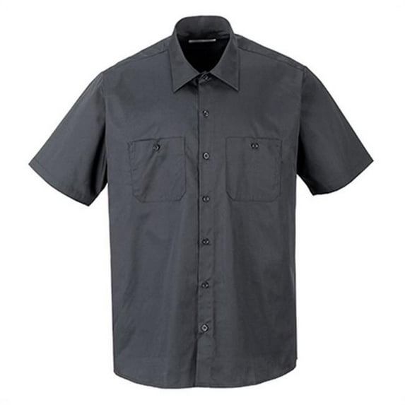 Portwest S124 Large Industrial Short Sleeve Work Shirt, Charcoal - Regular