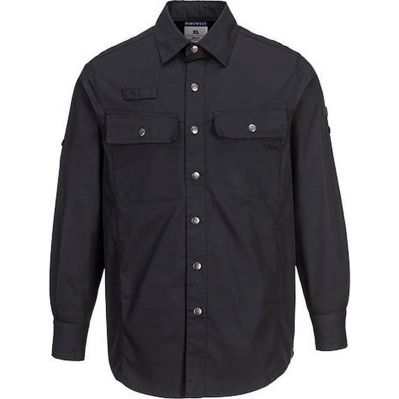 Portwest S130 Ripstop Shirt Long Sleeved-Black-XL