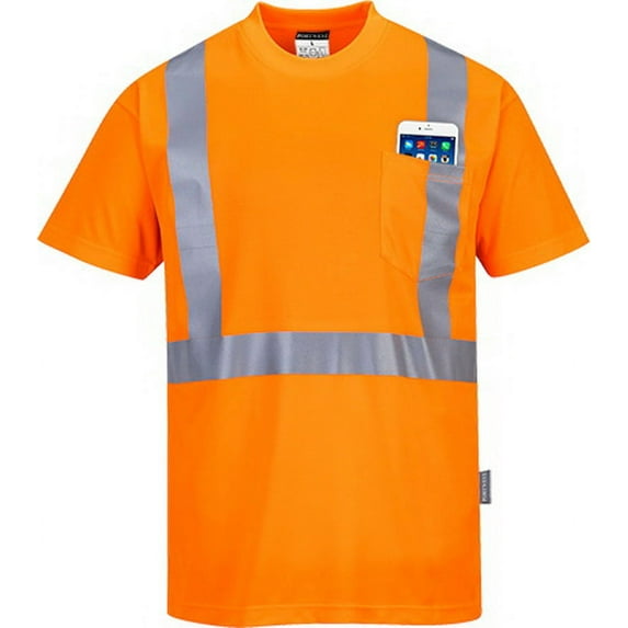 Portwest S190 High Visibility Comfort Pocket T-Shirt Orange, 5X-Large