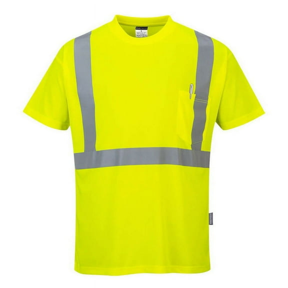 Portwest S190 High Visibility Comfort Pocket T-Shirt Yellow Tall, 4X-Large