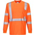 thumbnail image 1 of Portwest S192 Hi-Vis Long Sleeve Ribbed Cuff T-Shirt Orange, 3X-Large, 1 of 2