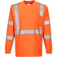 thumbnail image 1 of Portwest S192 Hi-Vis Long Sleeve Ribbed Cuff T-Shirt Orange, Medium, 1 of 2