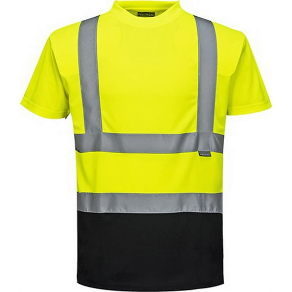 Portwest S378 Two-Tone Reflective Safety Workwear T-Shirt Yellow/Black, 6X-Large